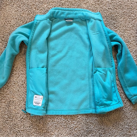 Columbia Full Zipper Fleece Jacket Girls Bright Sky Blue Size Large 14/16 - Picture 8 of 12